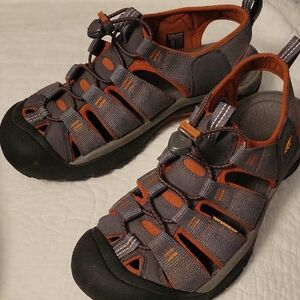 Men's Gray and Orange Outdoor Sandals